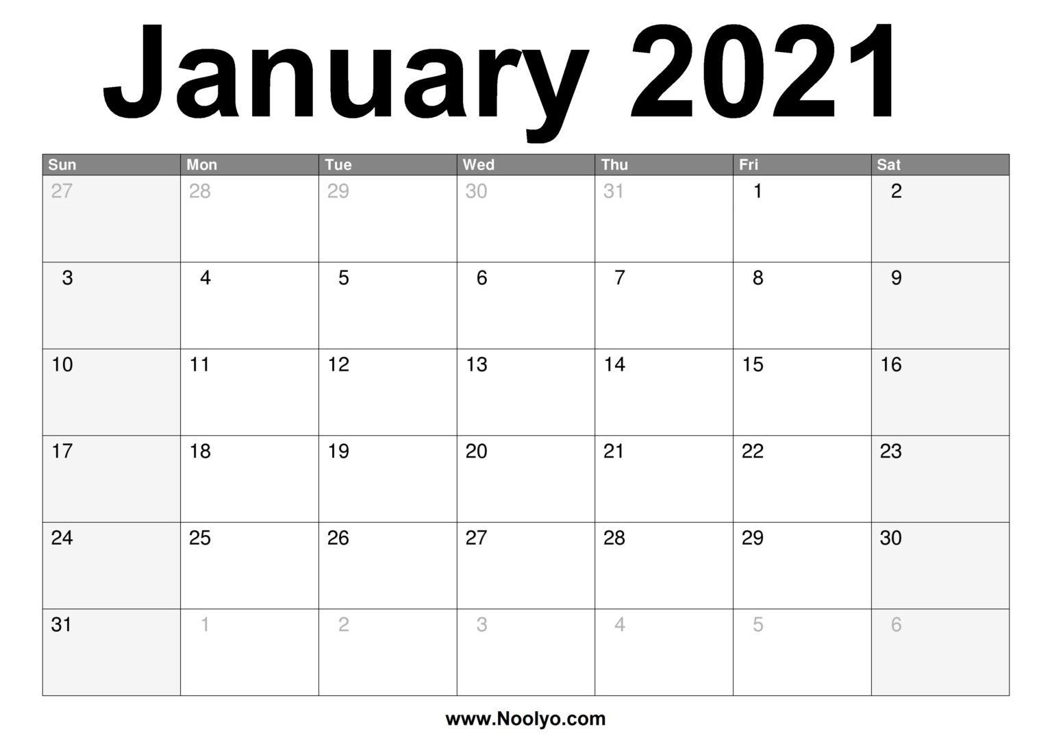January 2021 calendar printable free download noolyo