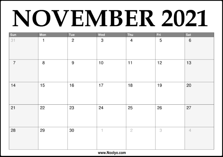 2021 November Calendar Printable Download Free Calendars