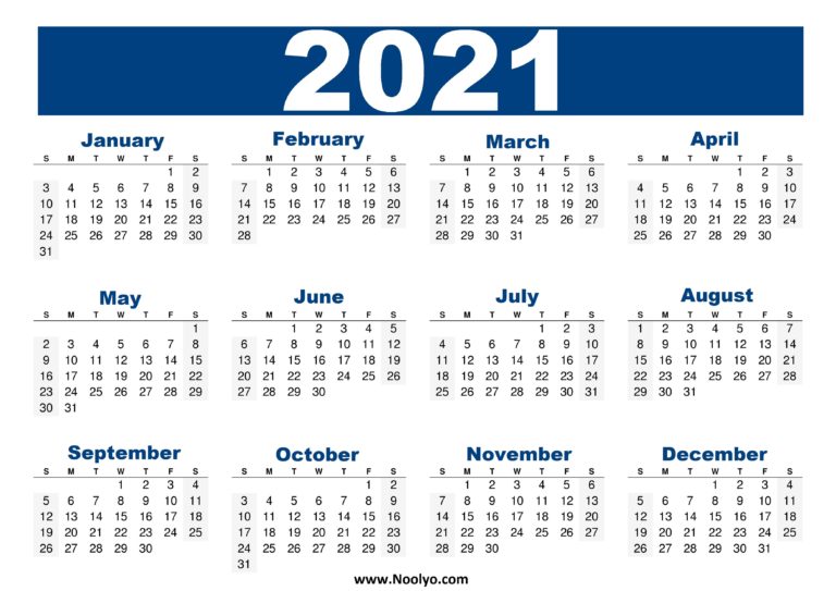 United States Calendar 2021 Calendars Printable