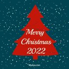 Merry Christmas Card - Printable, Free - Navy Blue