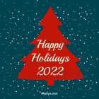 Happy Holidays Card – Printable, Free – Navy Blue