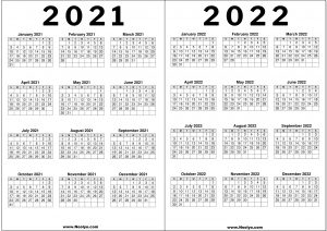 2021 and 2022 Calendar Printable Free – Noolyo.com
