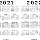 2021 and 2022 Calendar Printable Free