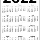 2022 Calendar US Printable – Black and White