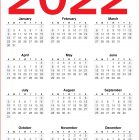 Calendar 2022 US Printable – Download Free