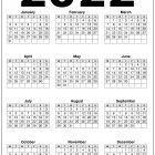 UK 2022 Printable Calendar One Page