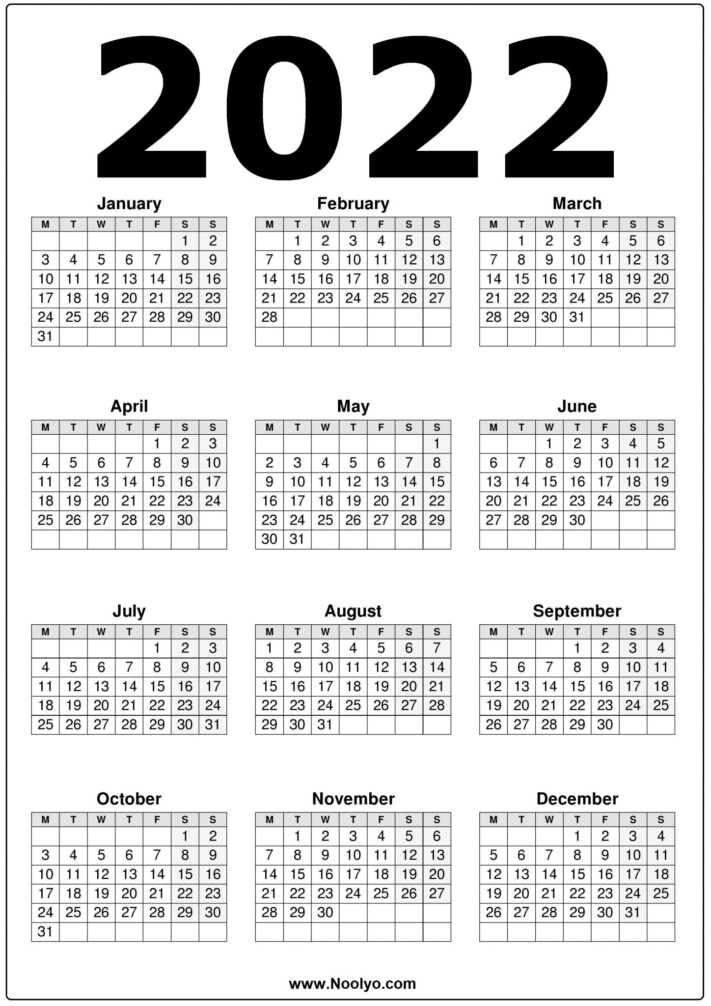 uk 2022 printable calendar one page noolyocom