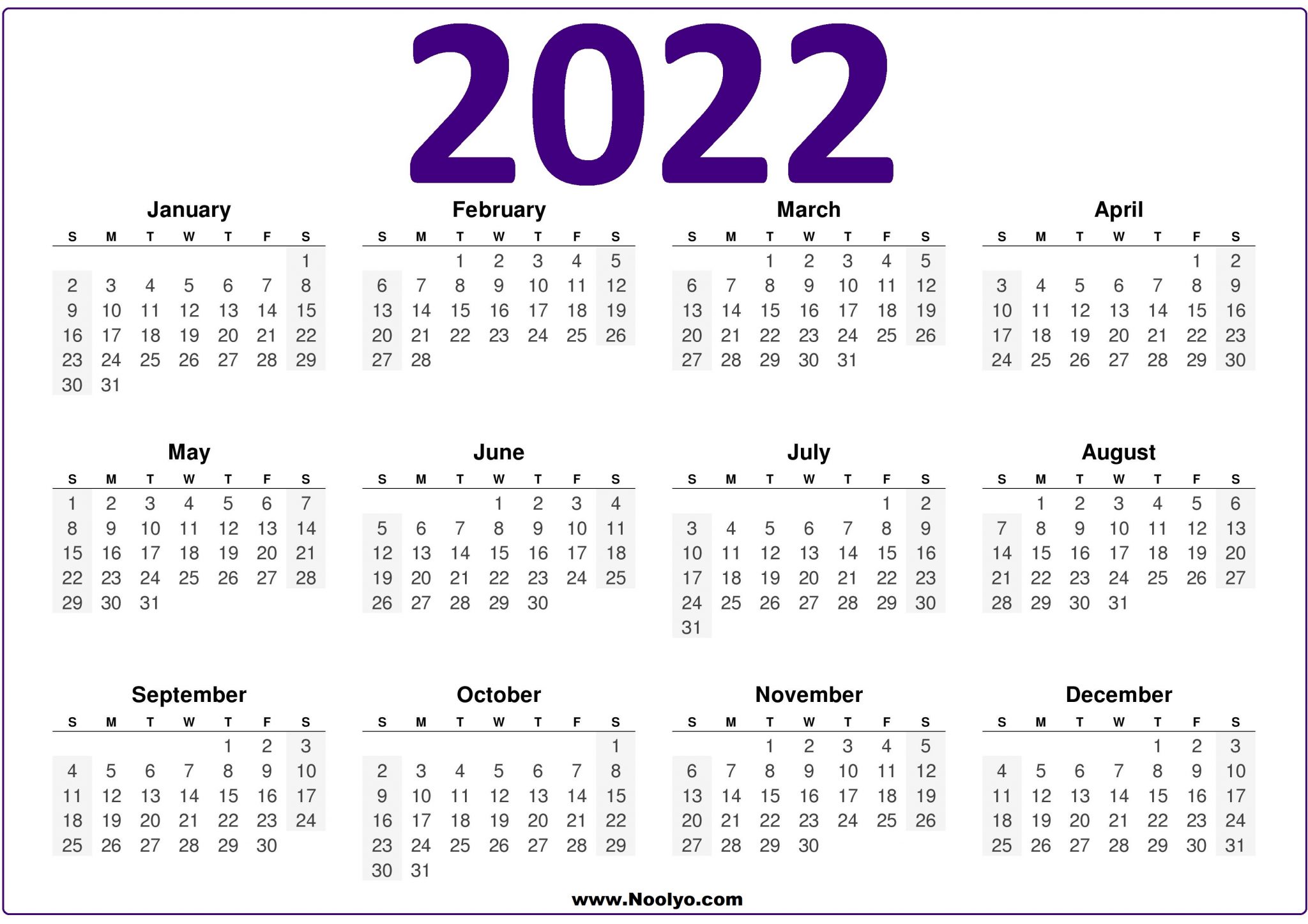 2022 Printable Calendar A4 Amp Letter Size Minimal Modern Etsy Riset