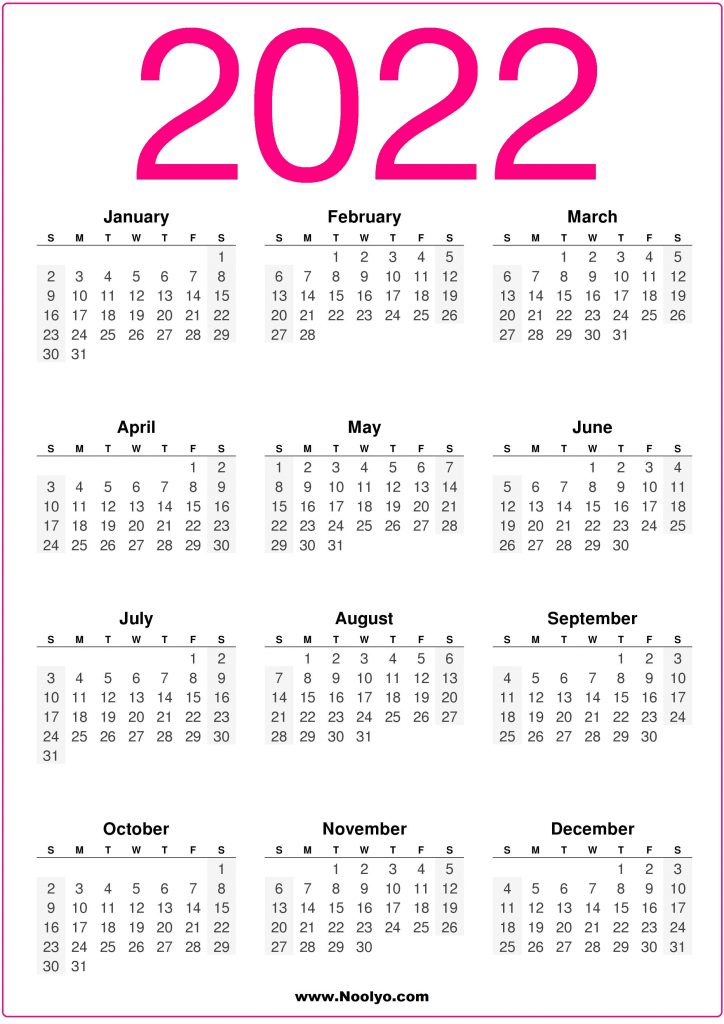 A4 Size 2022 Calendars Printable Free Vertical Noolyocom 2022 Monthly