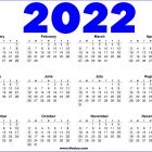 Printable Calendar 2022 – Blue and  White