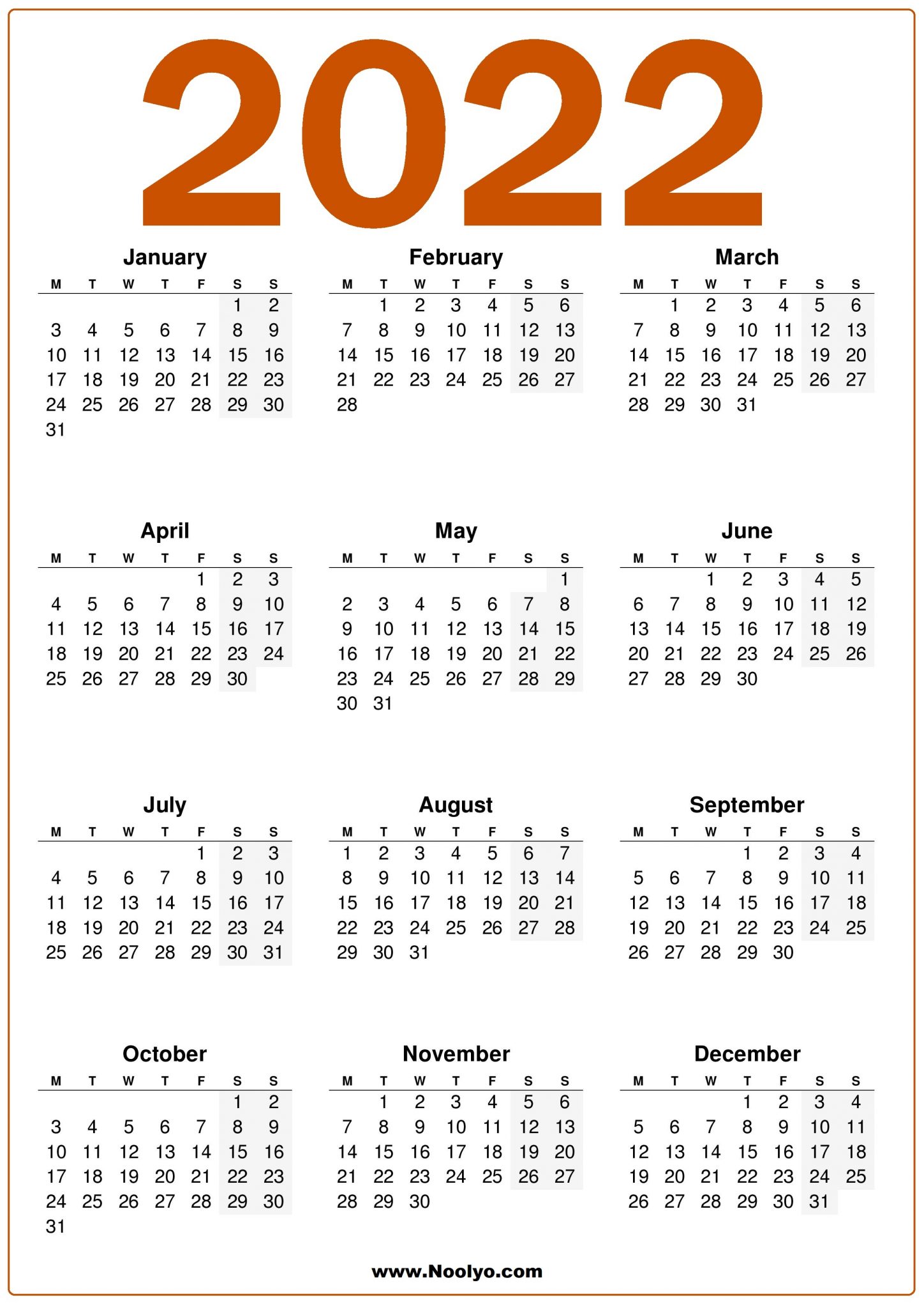 year calendar 2022 printable free australia free