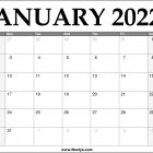 2022 January Calendar Printable – Download Free