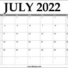 2022 July Calendar Printable – Download Free