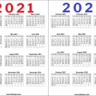 2 Year Calendar 2021 and 2022 Printable Free