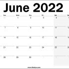 June 2022 Printable UK Calendar