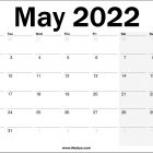 May 2022 UK Calendar Printable Free