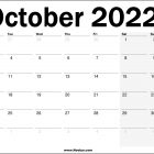 October 2022 UK Calendar Printable