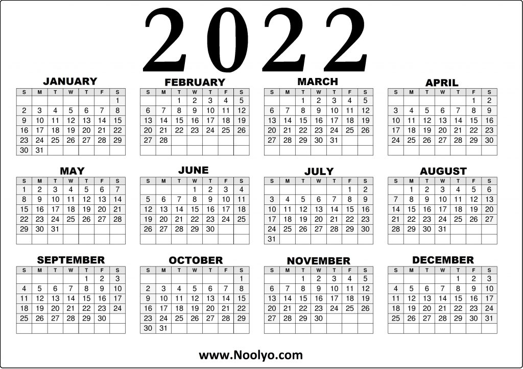 One Page 2022 Printable A4 Calendar Calendars Printable