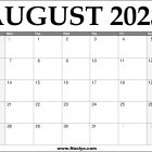 2023 August Printable Calendar