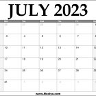 2023 July Calendar Printable