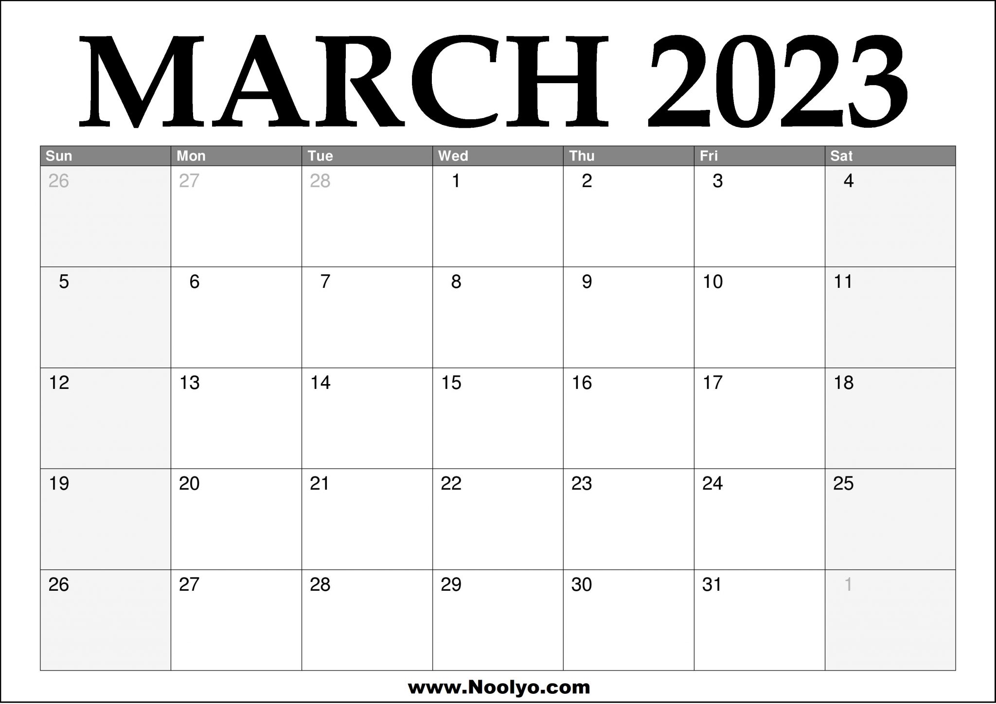 2023 March Calendar Printable Calendars Printable