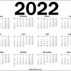 2022 Calendar UK Black and White