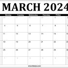 2024 March Printable Calendar