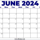 2024 June Calendar United States