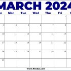 2024 March Calendar United States